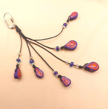 Load image into Gallery viewer, MACRAME EARRINGS &quot;BRANCHES&quot; WITH POLYESTERIC CLAY BEADS 
