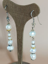 Load image into Gallery viewer, BRIDAL EARRINGS WITH GENUINE PEARLS AND SILVER GOLDPLATED ELEMENTS
