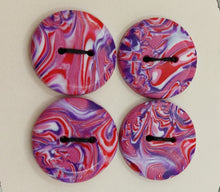 Load image into Gallery viewer, POLYESTERIC CLAY HANDMADE BUTTONS 4 PIECES IN RED-BLUE-WHITE
