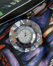 Load image into Gallery viewer, SMALL CLOCK &quot;DIAMANDINO&quot; DESIGN TRANSPARENT MULTIFACETED FOR DESK 
