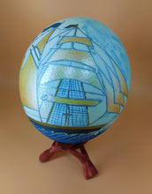 Load image into Gallery viewer, &quot;SAILING BOAT FROM GALAXIDI&quot; PAINTING ON OSTRICH EGG 
