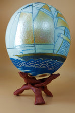 Load image into Gallery viewer, &quot;SAILING BOAT FROM GALAXIDI&quot; PAINTING ON OSTRICH EGG 
