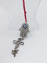 Load image into Gallery viewer, GOOD LUCK CHARM/TALISMAN, SILVER PLATED HAND OF FATIMA
