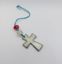 Load image into Gallery viewer, GOOD LUCK CHARM/TALISMAN WHITE CROSS MOTER OF PEARL
