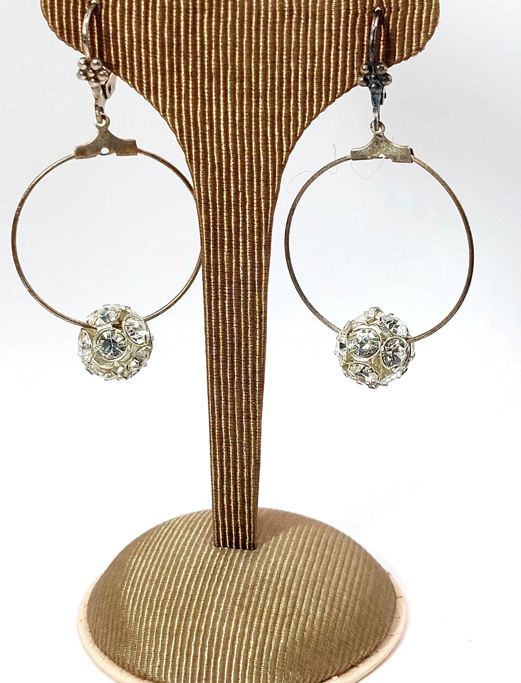 STAINLESS/SILVER-PLATED EARRINGS, HANGING HOOPS